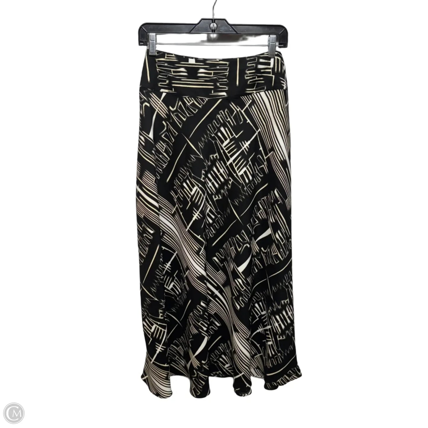 Skirt Maxi By Black Label By Chicos In Black & Cream, Size: 12