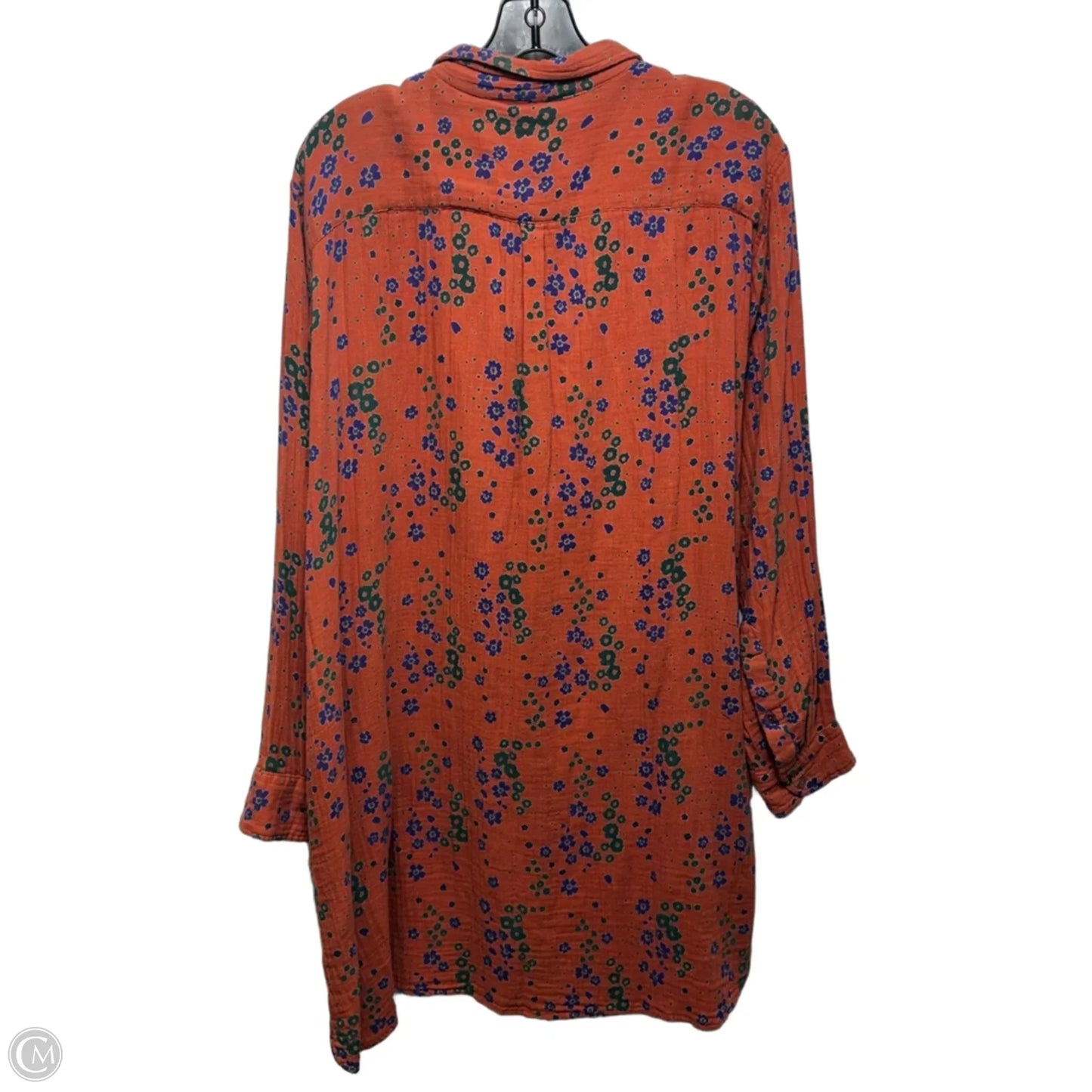 Shirt-Dress Casual Short By Natural Life In Floral Print, Size: Xl