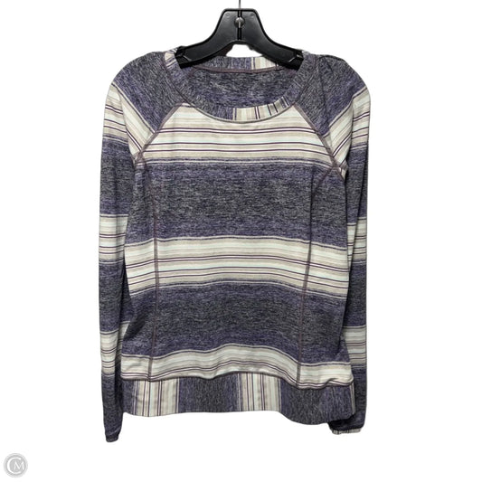 Athletic Top Long Sleeve Collar By Lululemon In Striped Pattern, Size: 10