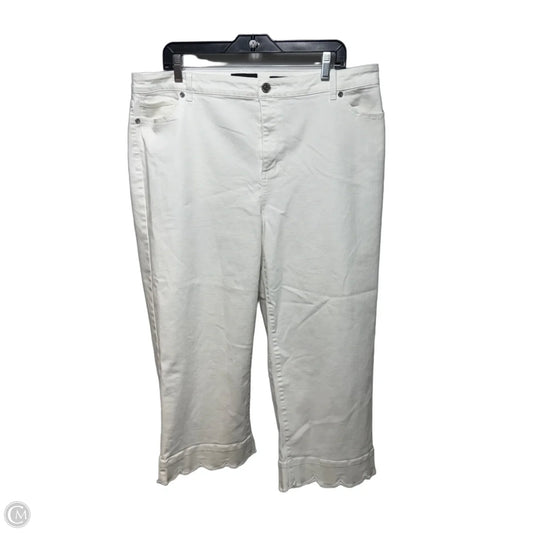 Pants Cropped By Susan Graver In White, Size: 18