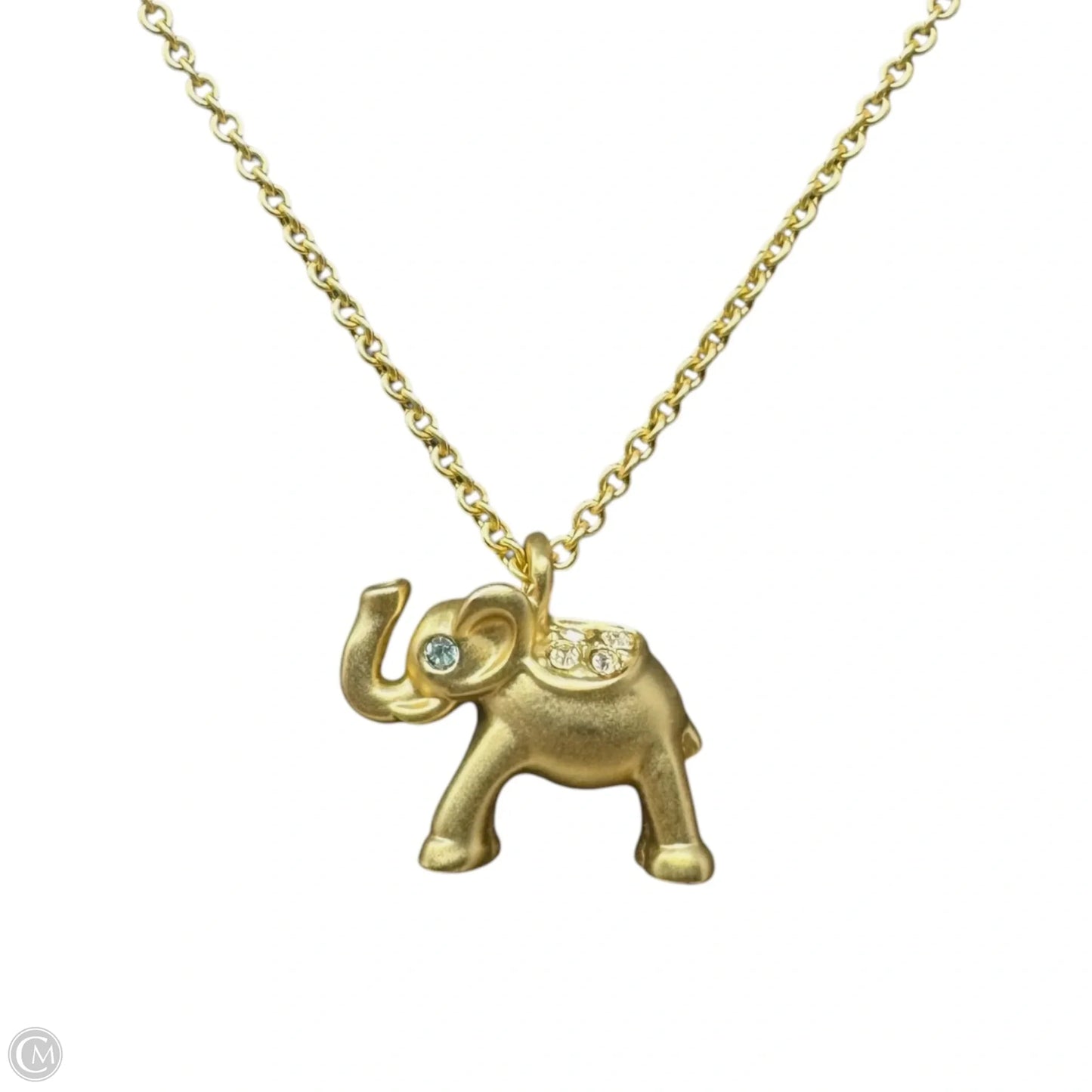 Elephant Pendant CZ 18K Gold Plated Necklace By Spartina