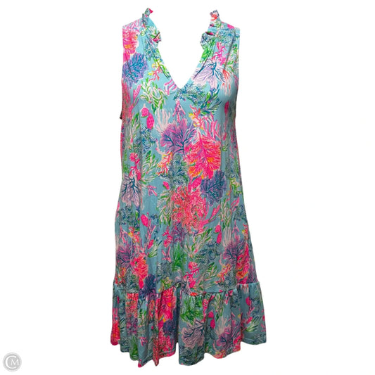Malone Dress Designer By Lilly Pulitzer In Celestial Blue Cay To My Heart, Size: L