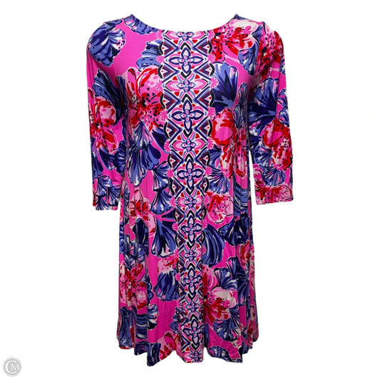 Ophelia Dress Designer By Lilly Pulitzer In Plumeria Pink In A Holidaze, Size: L