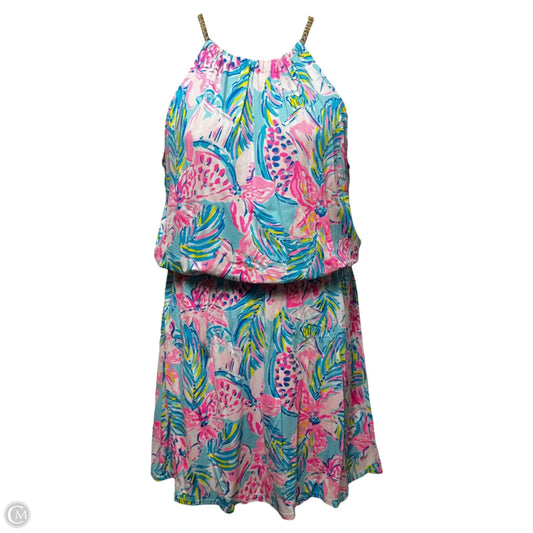 Bowen Skort Romper Designer By Lilly Pulitzer In Blue Ibiza Gimme The Juice, Size: L