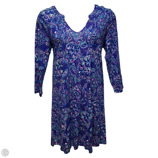 Aubrey Dress Designer By Lilly Pulitzer In Lapis Lazuli Take It Slow, Size: L