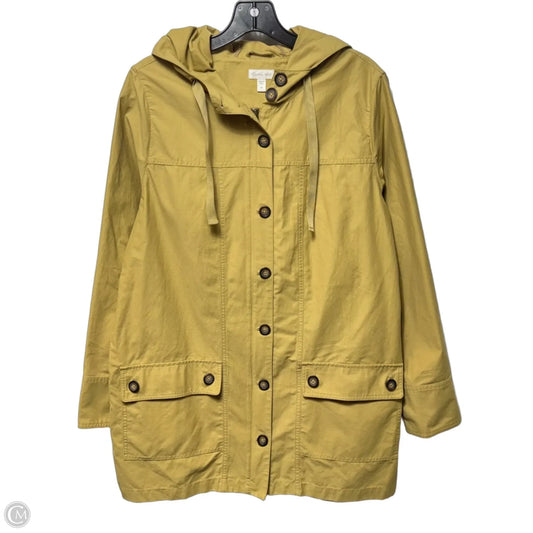 Coat Raincoat By Garnet Hill In Tan, Size: M