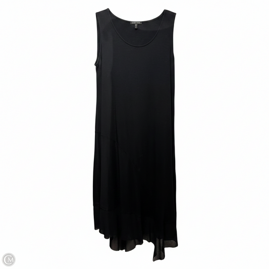 Asymmetrical Mesh Hem Dress Casual Midi By Eileen Fisher In Black, Size: S
