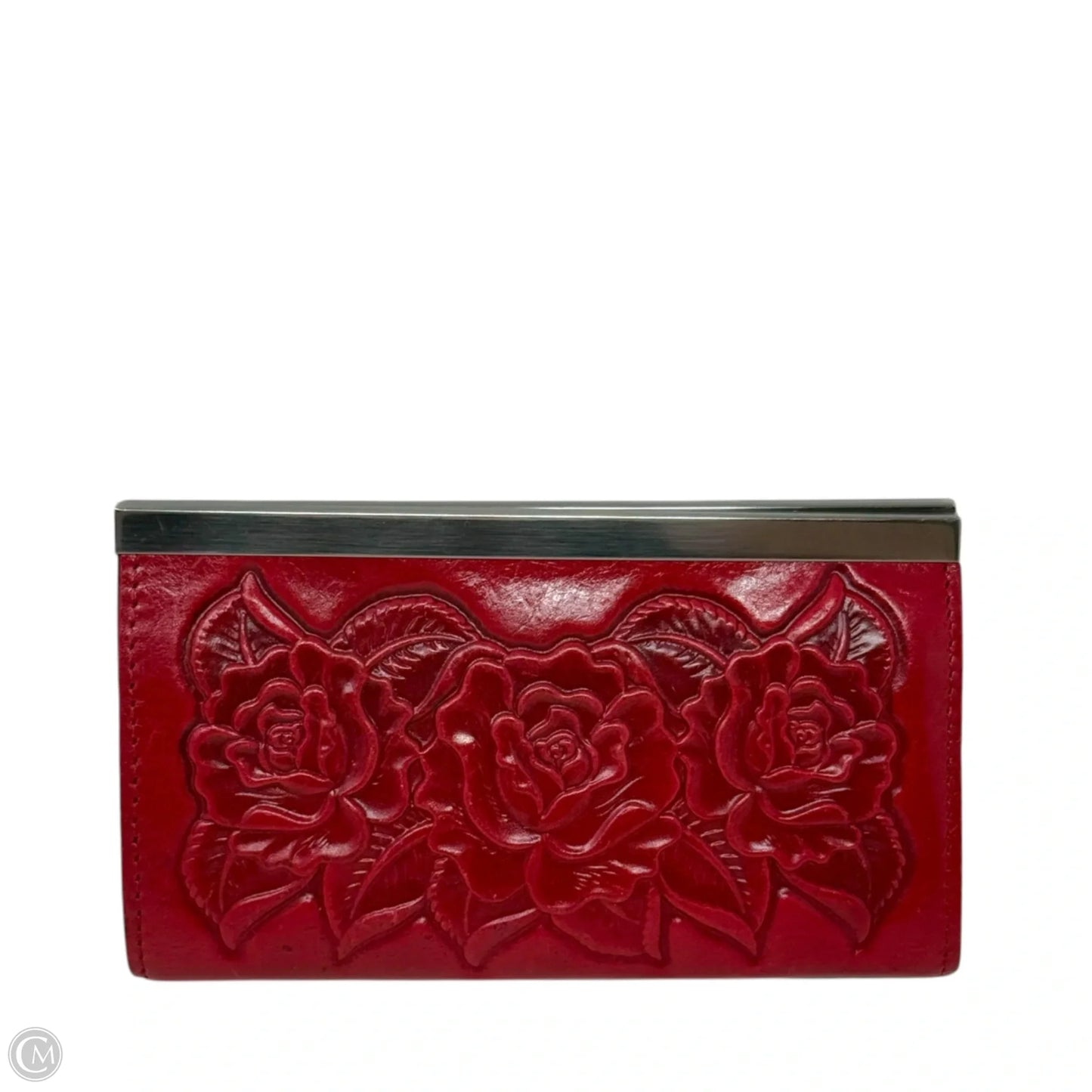 Cauchy Tooled Leather RFID Wallet Designer By Patricia Nash, Size: Large