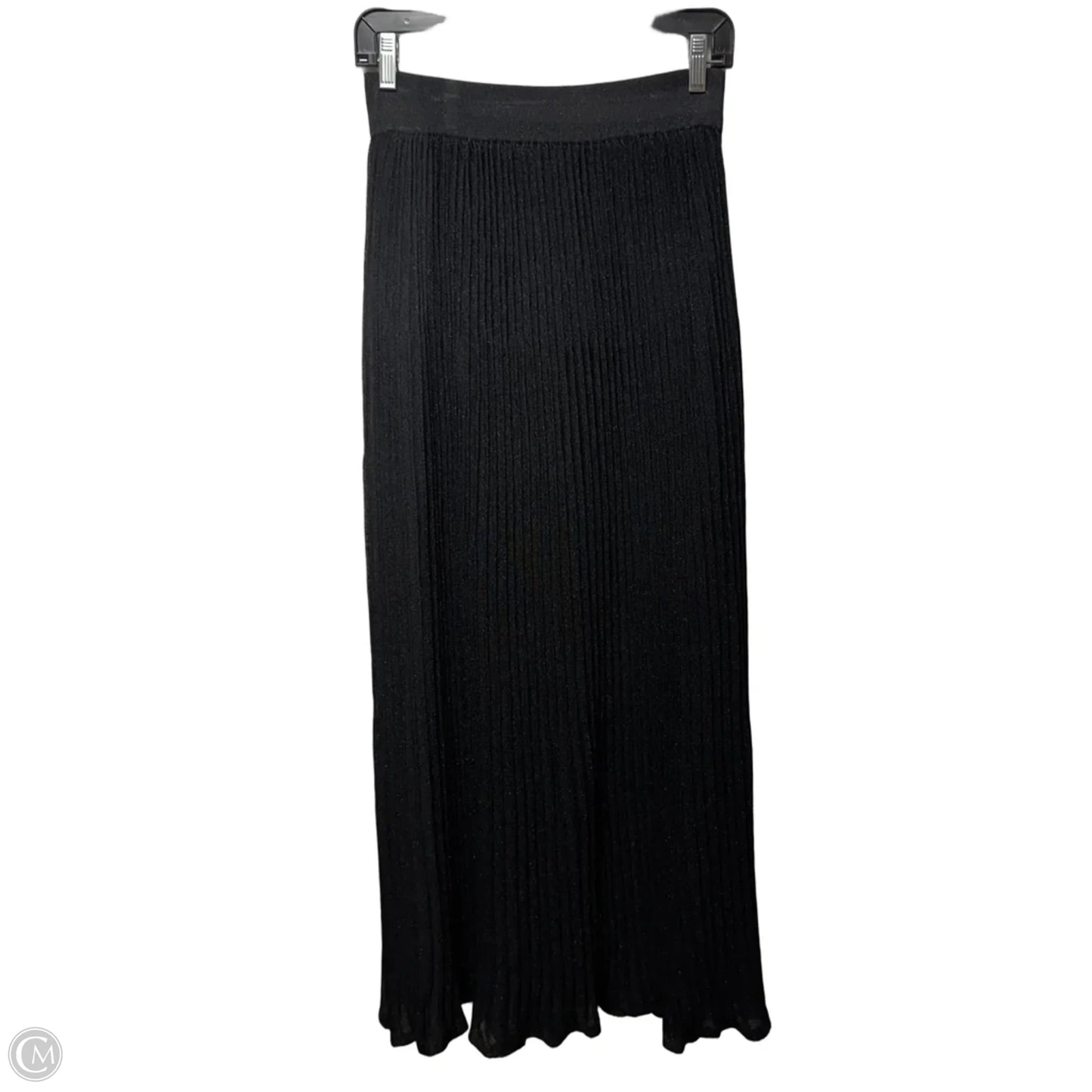 Jersey Metallic Pleated Maxi Skirt By Boden In Black Sparkle, Size: 4