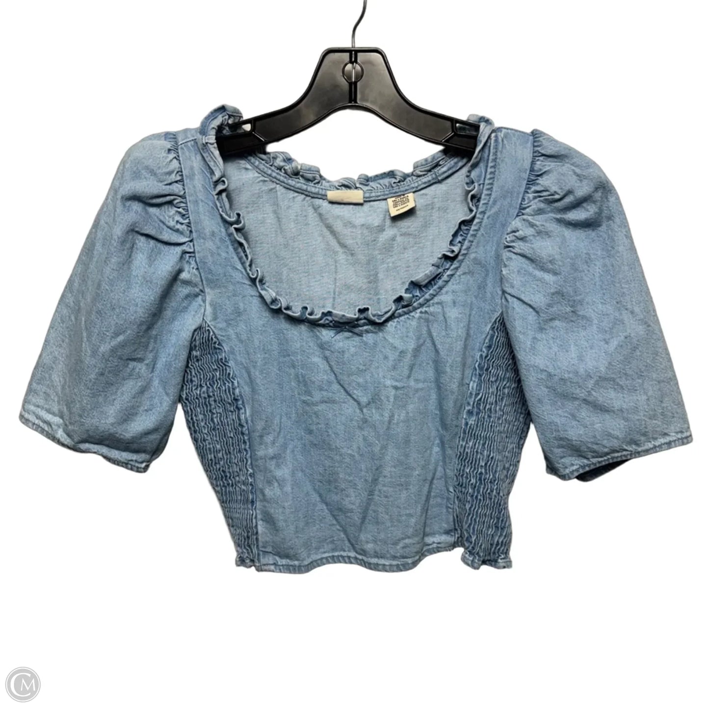 Louise Puff Sleeve Denim Blouse By Levis In Blue Denim, Size: XS