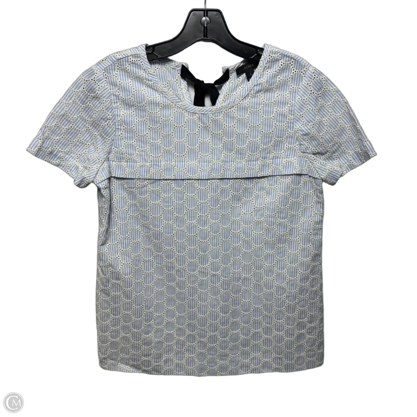 Top Short Sleeve By J. Crew In Blue & Cream, Size: 2