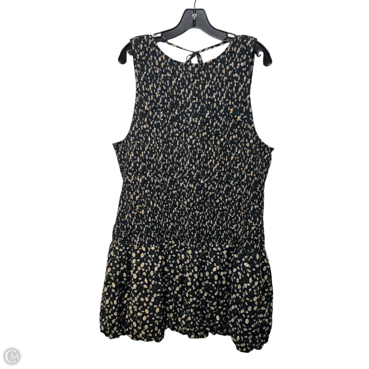 Sleeveless Boat-Neck Smocked Mini Dress By Maeve In Floral Print, Size: 3x