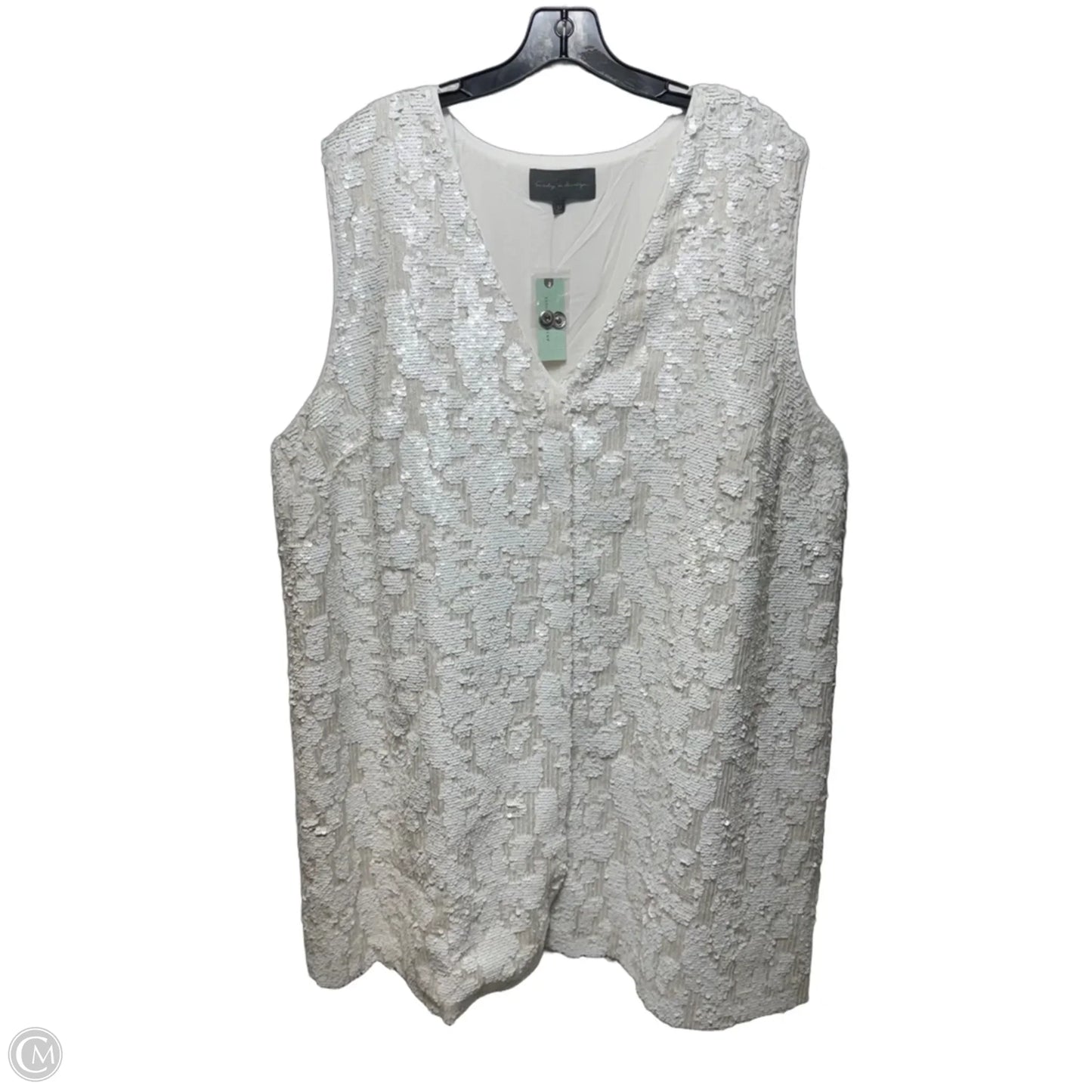 Sequin Vest Mini Dress By Sunday In Brooklyn In White, Size: 3x