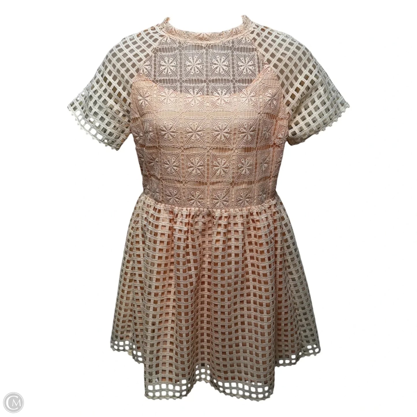 Frame Grid Mini Dress By Elliatt In Peach, Size: L
