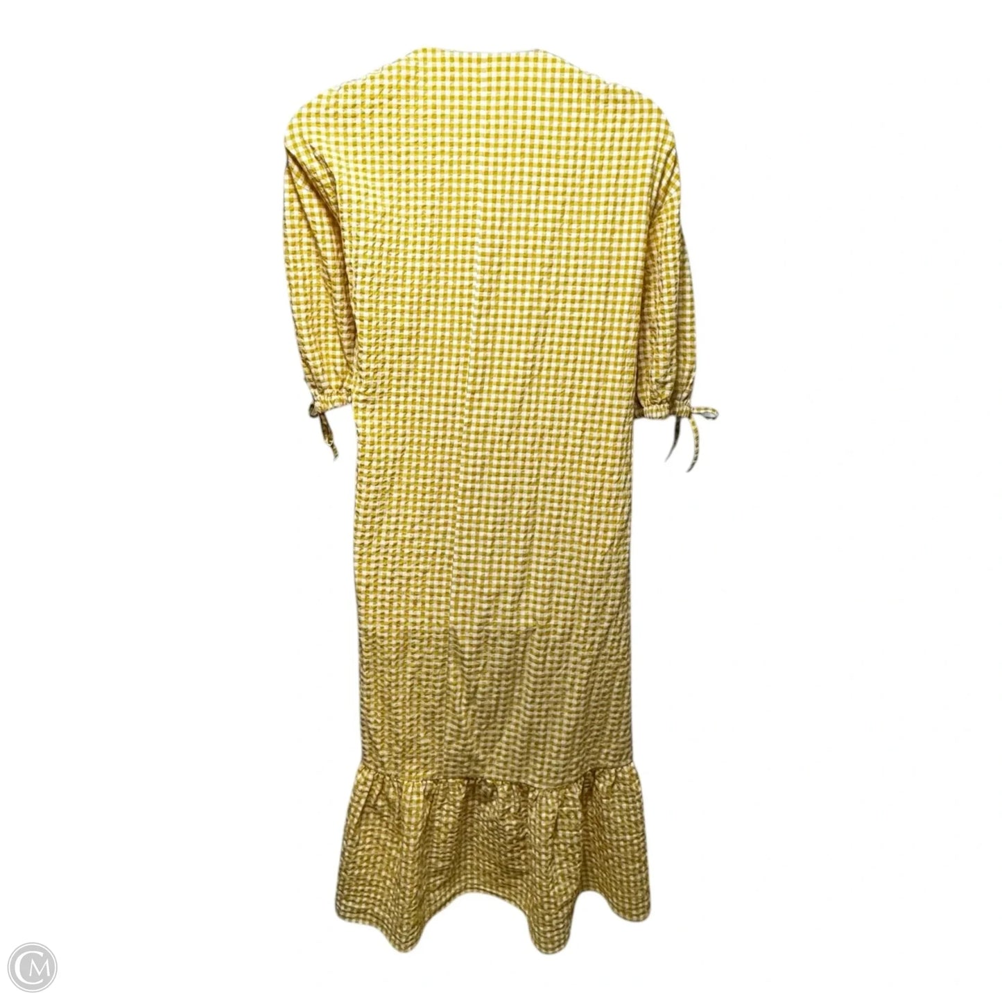 Gingham Check Cottoned Dress By MNG In Checkered Pattern, Size: 8