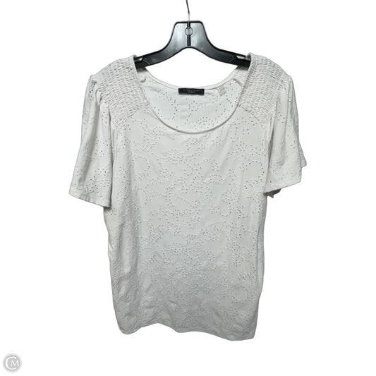 Top Short Sleeve By T Tahari In White, Size: 3x