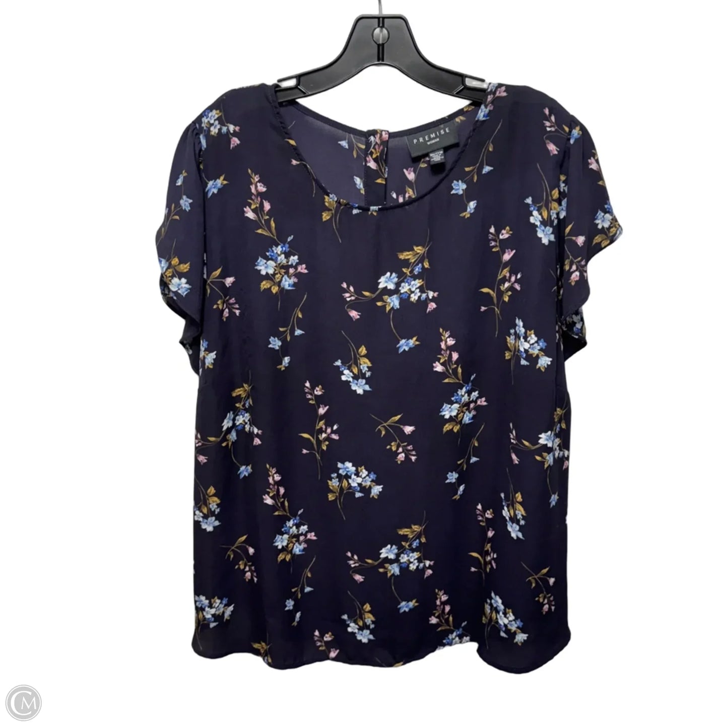 Top Short Sleeve By Premise In Floral Print, Size: 3x