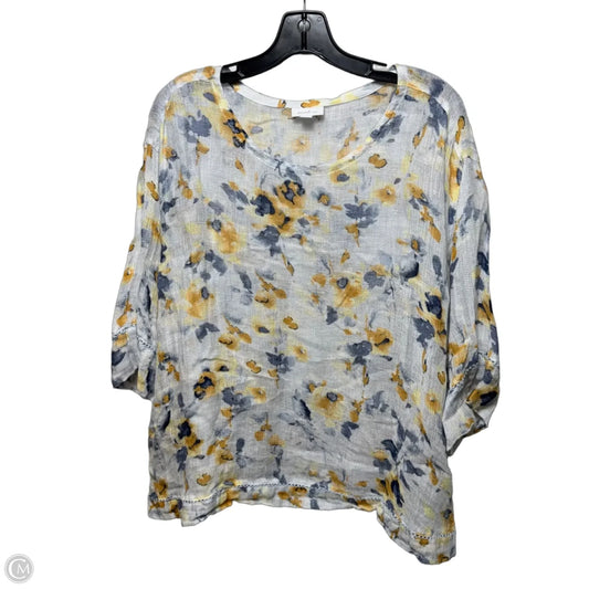 Linen Top 3/4 Sleeve By Pure Jill In Floral Print, Size: Xl