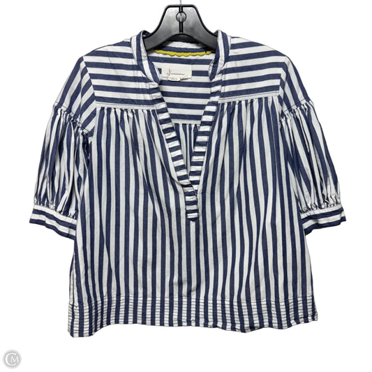 Top Short Sleeve By Anthropologie In Striped Pattern, Size: Xs