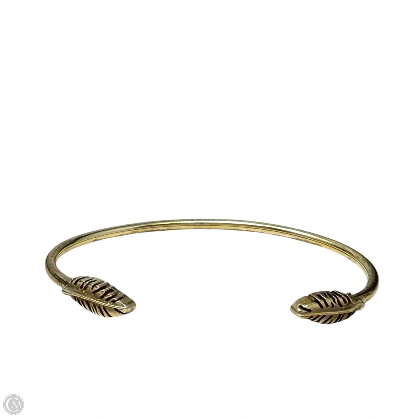 Gold Over Sterling Silver Feather Cuff Bangle Bracelet By Alex And Ani