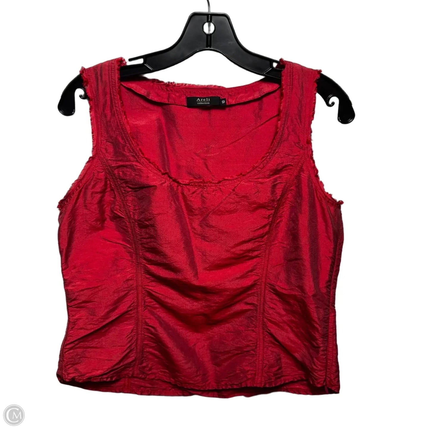 Silk Iridescent Cropped Top Sleeveless By Areli In Red, Size: 10