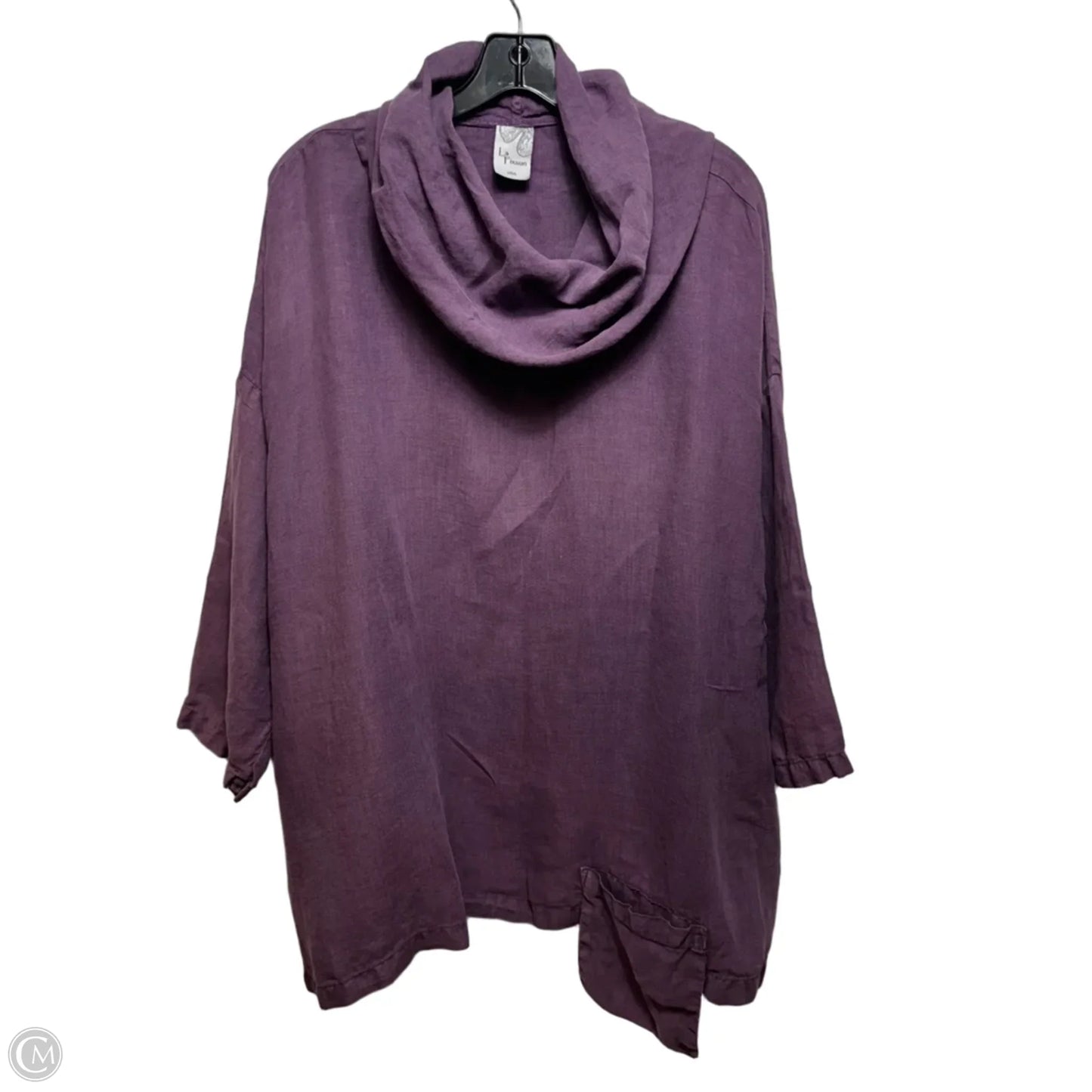 Vintage Linen Top Long Sleeve By La Fixsun In Purple, Size: M