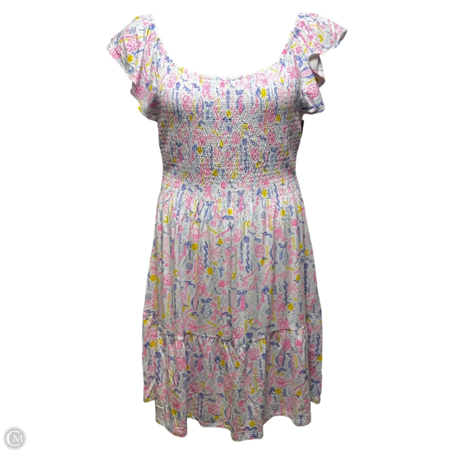 Jilly Smocked Dress Designer By Lilly Pulitzer In Multi Summer Serenade Print, Size: XL