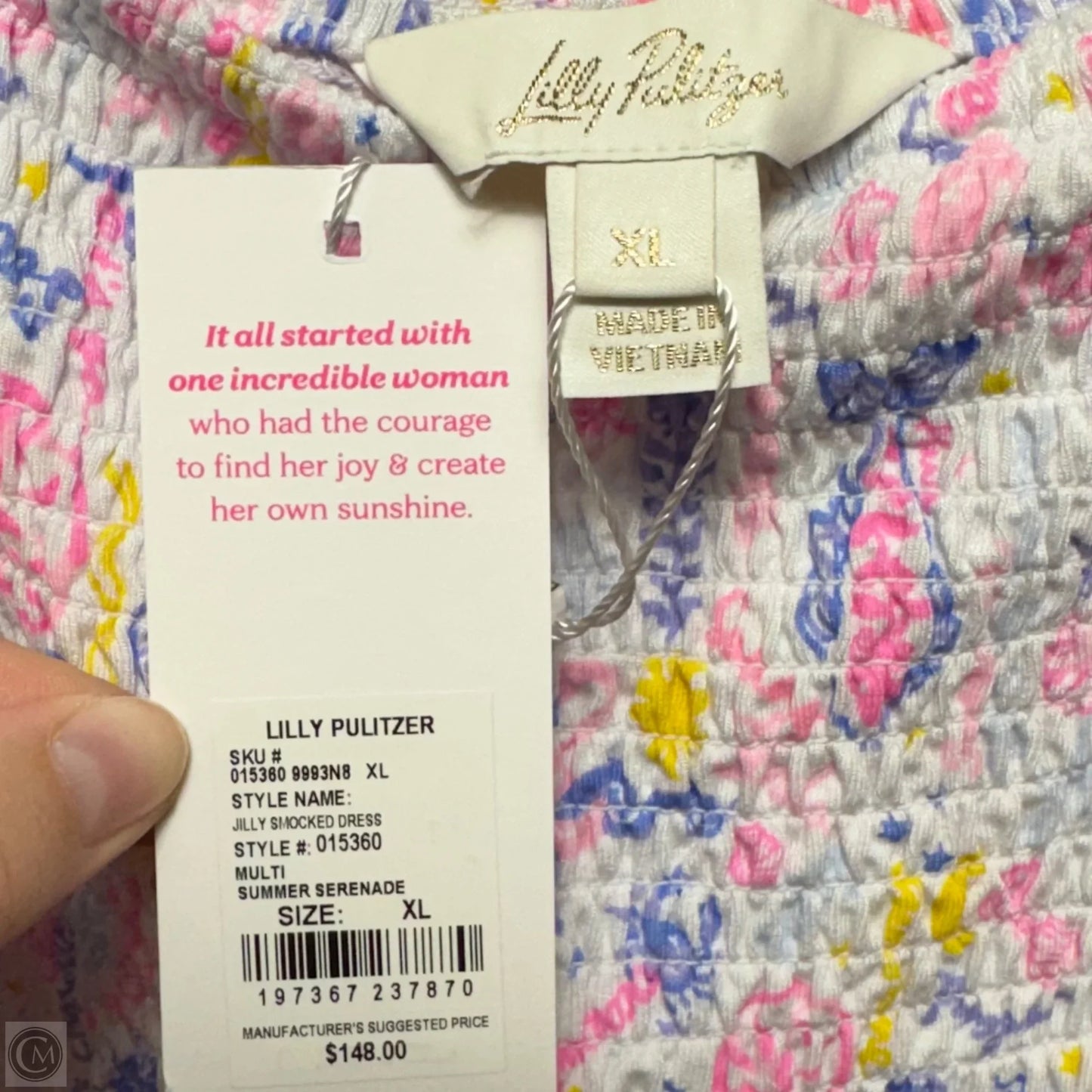 Jilly Smocked Dress Designer By Lilly Pulitzer In Multi Summer Serenade Print, Size: XL