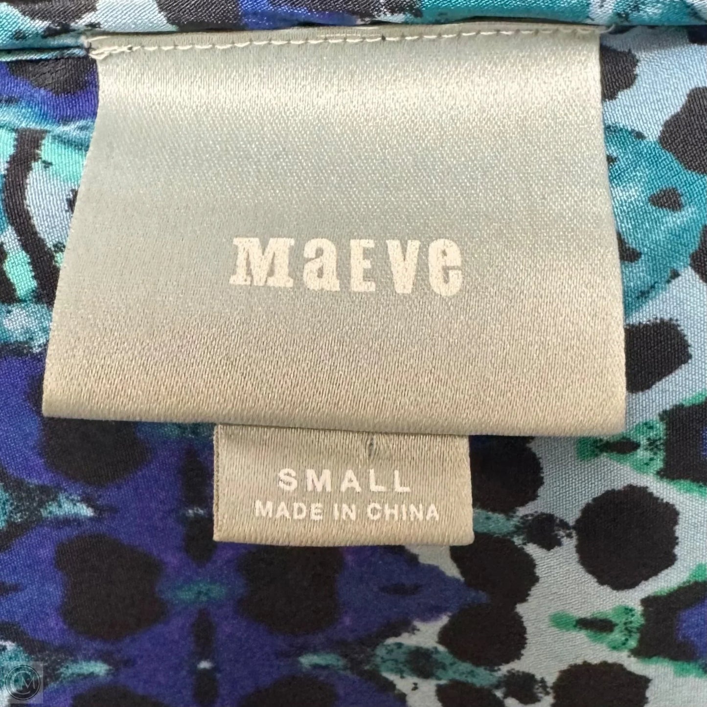 Ikat Frequencies Shirt Dress By Maeve In Blue & Green, Size: S