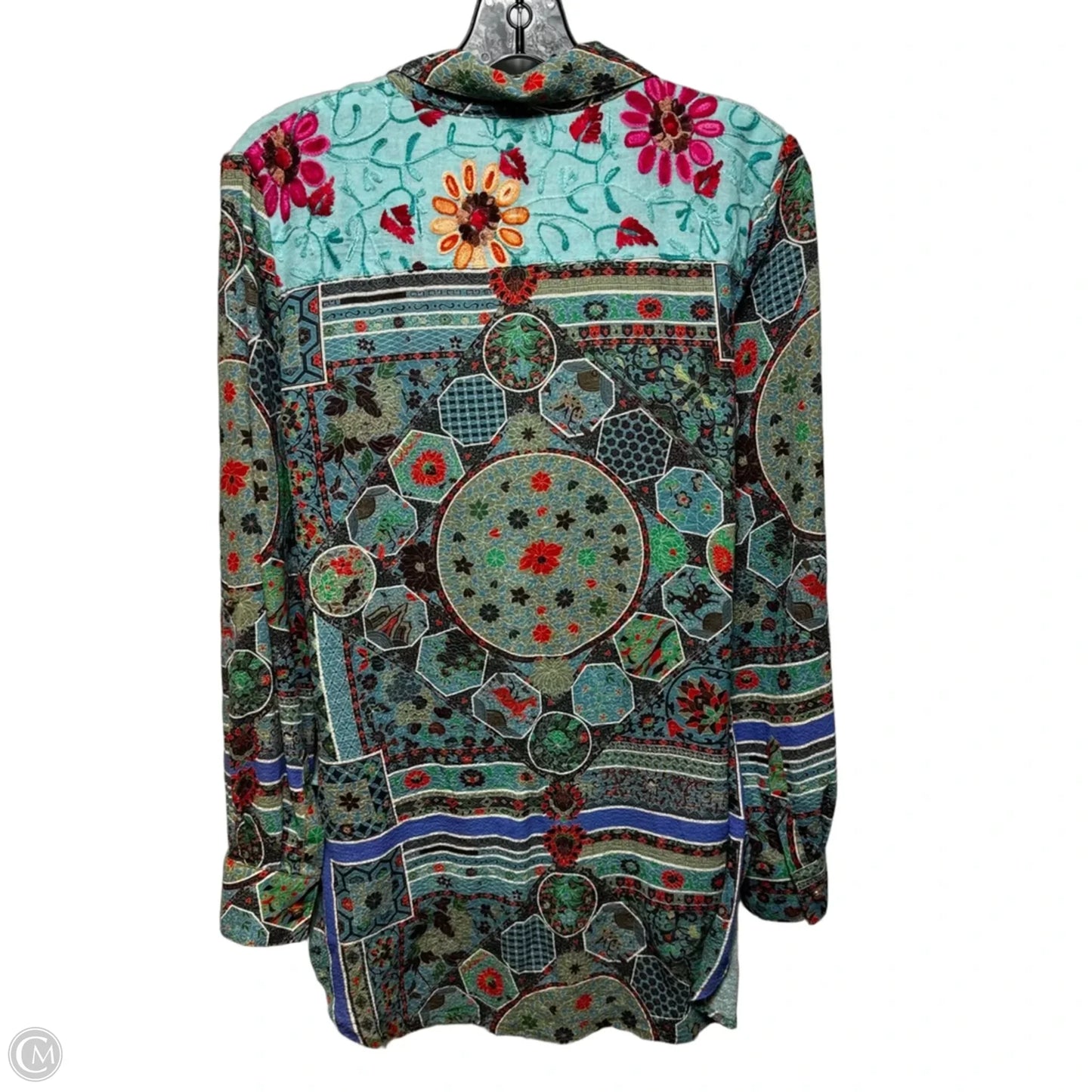 Embroidered Top Long Sleeve By Cyrena In Floral Print, Size: S