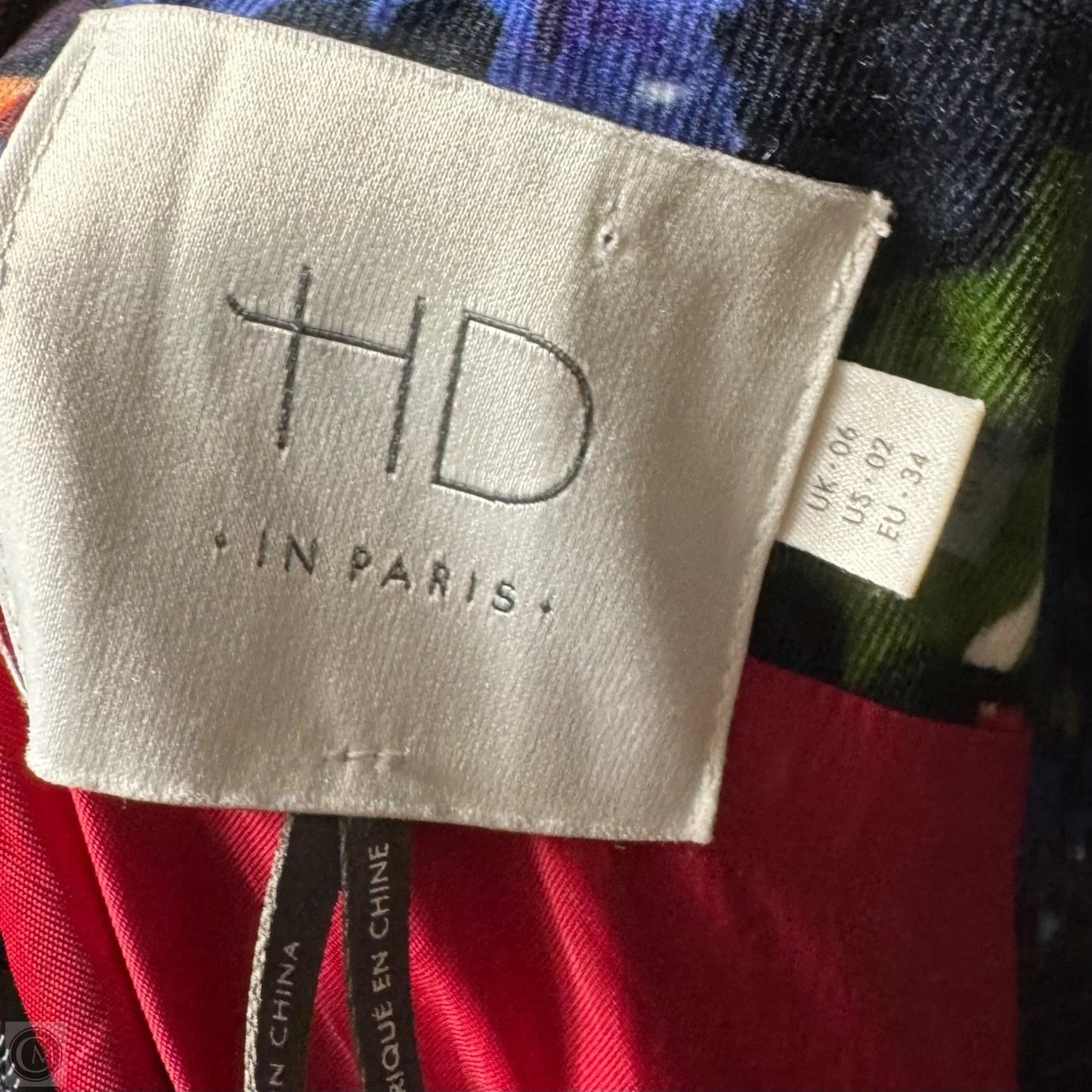 Paca Corduroy Dress By HD In Paris X Anthropologie In Blue Motif Floral Print, Size: 2