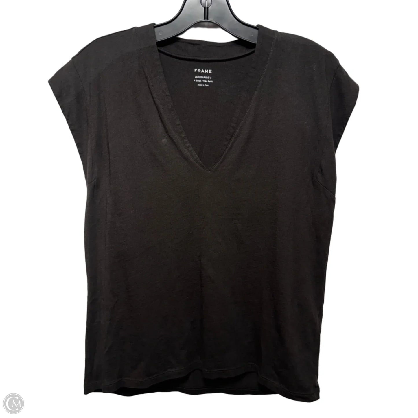 Le Mid Rise V Top Short Sleeve By Frame In Brown, Size: Xs