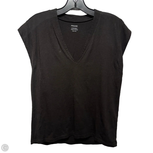 Le Mid Rise V Top Short Sleeve By Frame In Brown, Size: Xs