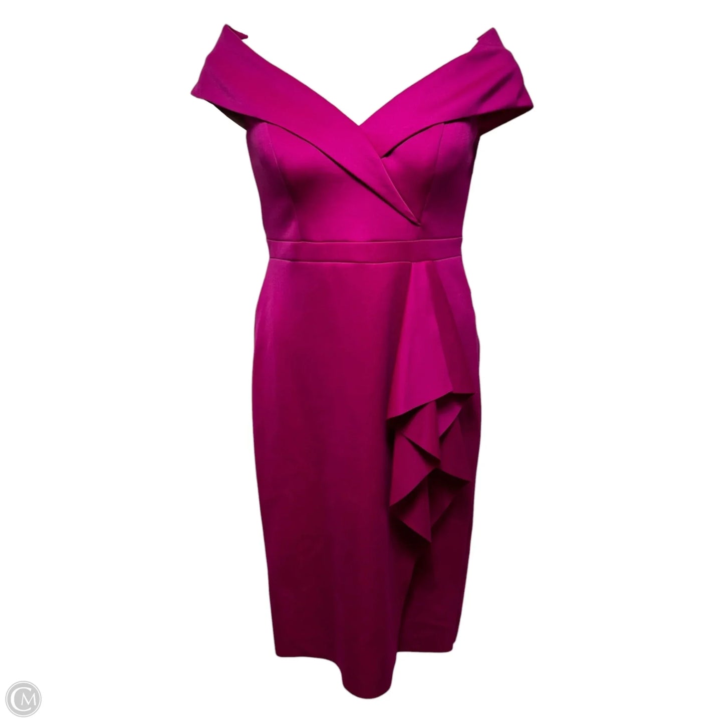 Molly Off Shoulder Dress Designer By Xscape In Pink, Size: 12