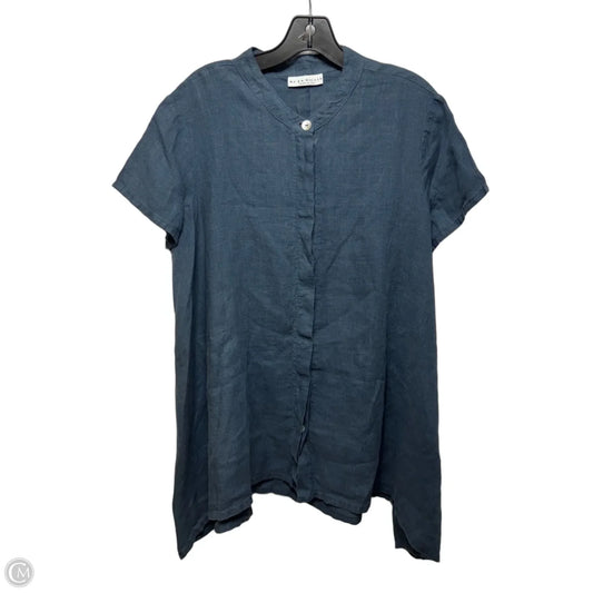Linen Tunic Short Sleeve By Bryn Walker In Blue, Size: M