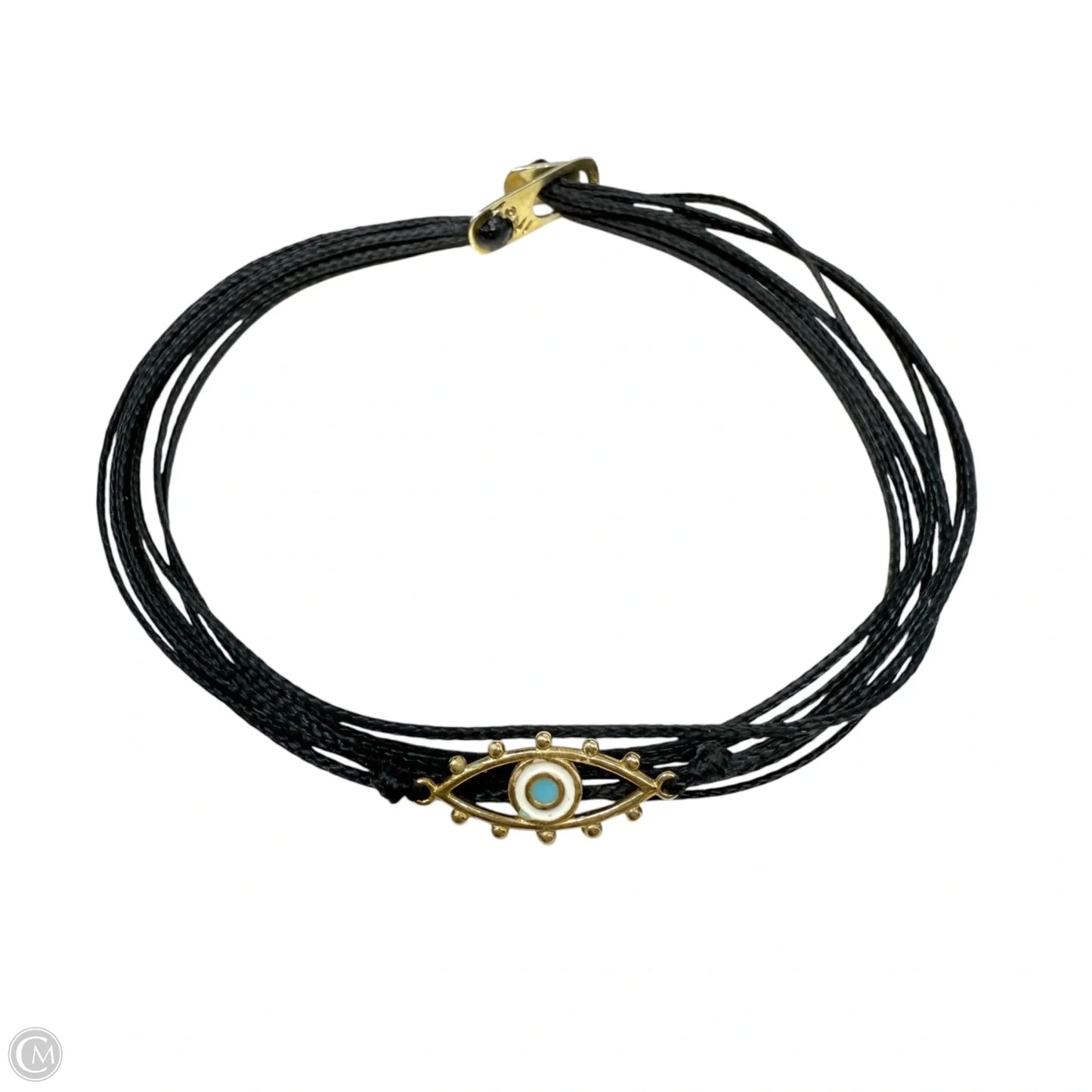 Multistrand Cord Bracelet With Sterling Silver Clasp & Evil Eye Charm