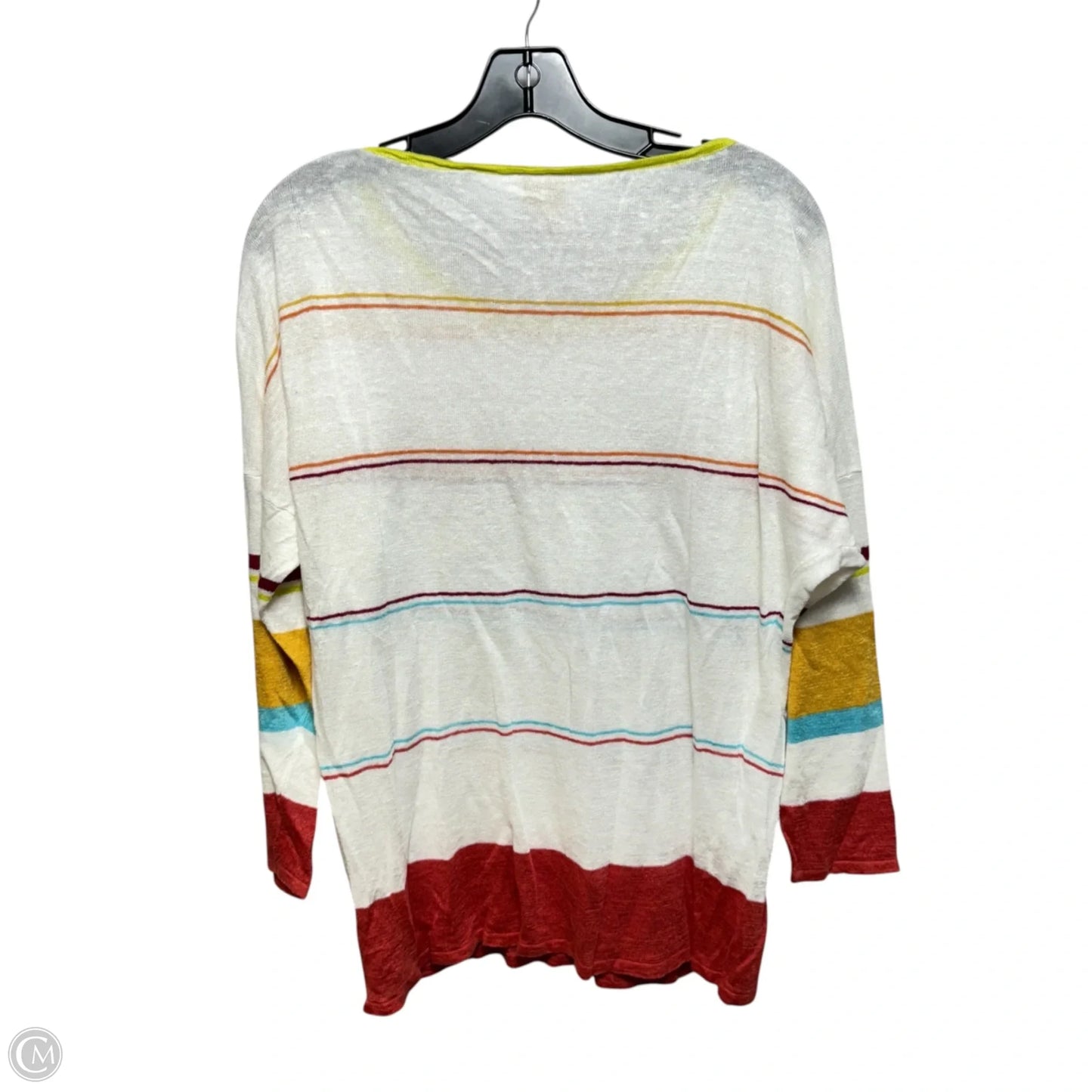 Linen Top Long Sleeve By Clothes Mentor In Striped Pattern, Size: L