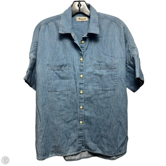 Top Short Sleeve By Madewell In Blue Denim, Size: M