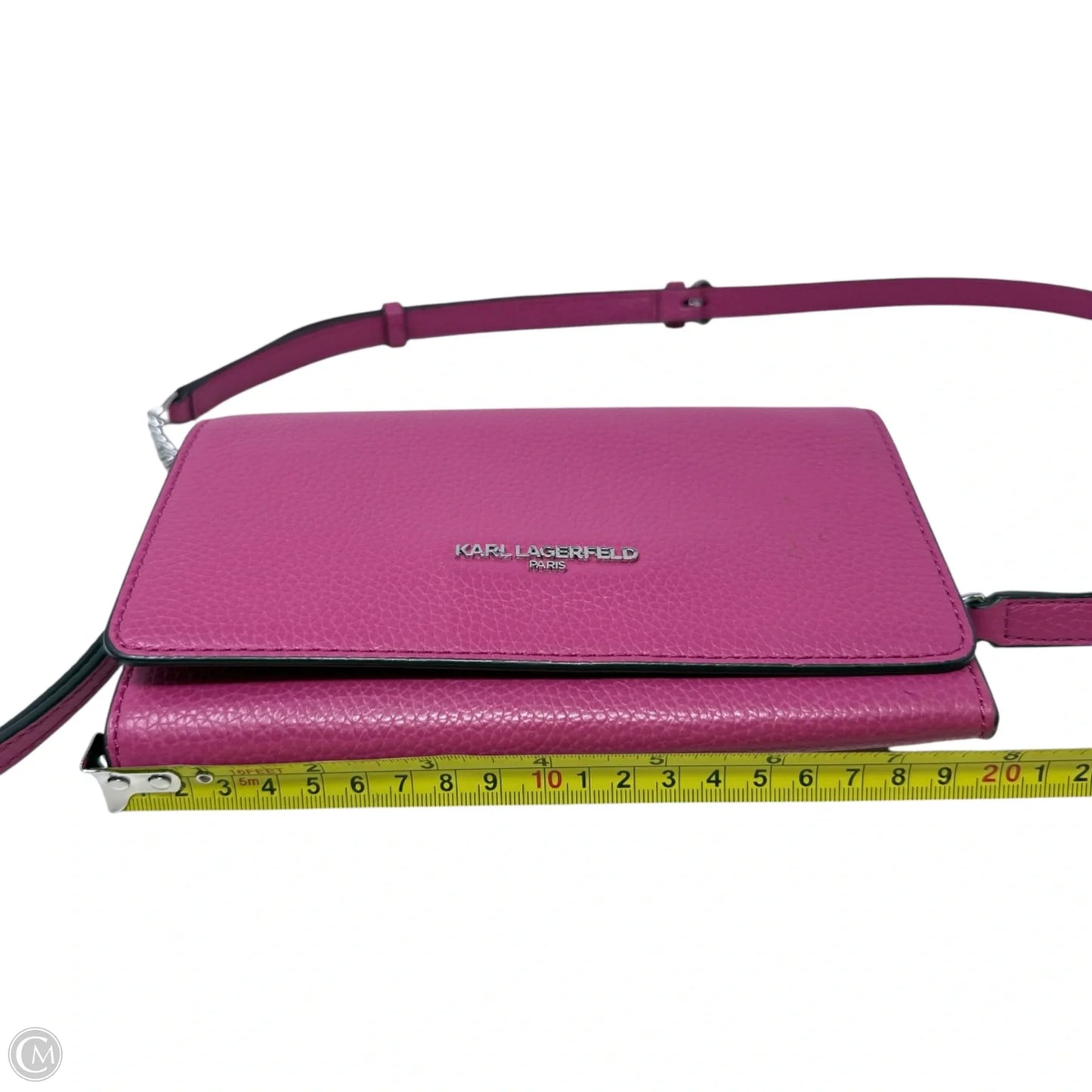 Pebbled Leather Convertible Wristlet/Wallet/Crossbody Designer By Karl Lagerfeld, Size: Small