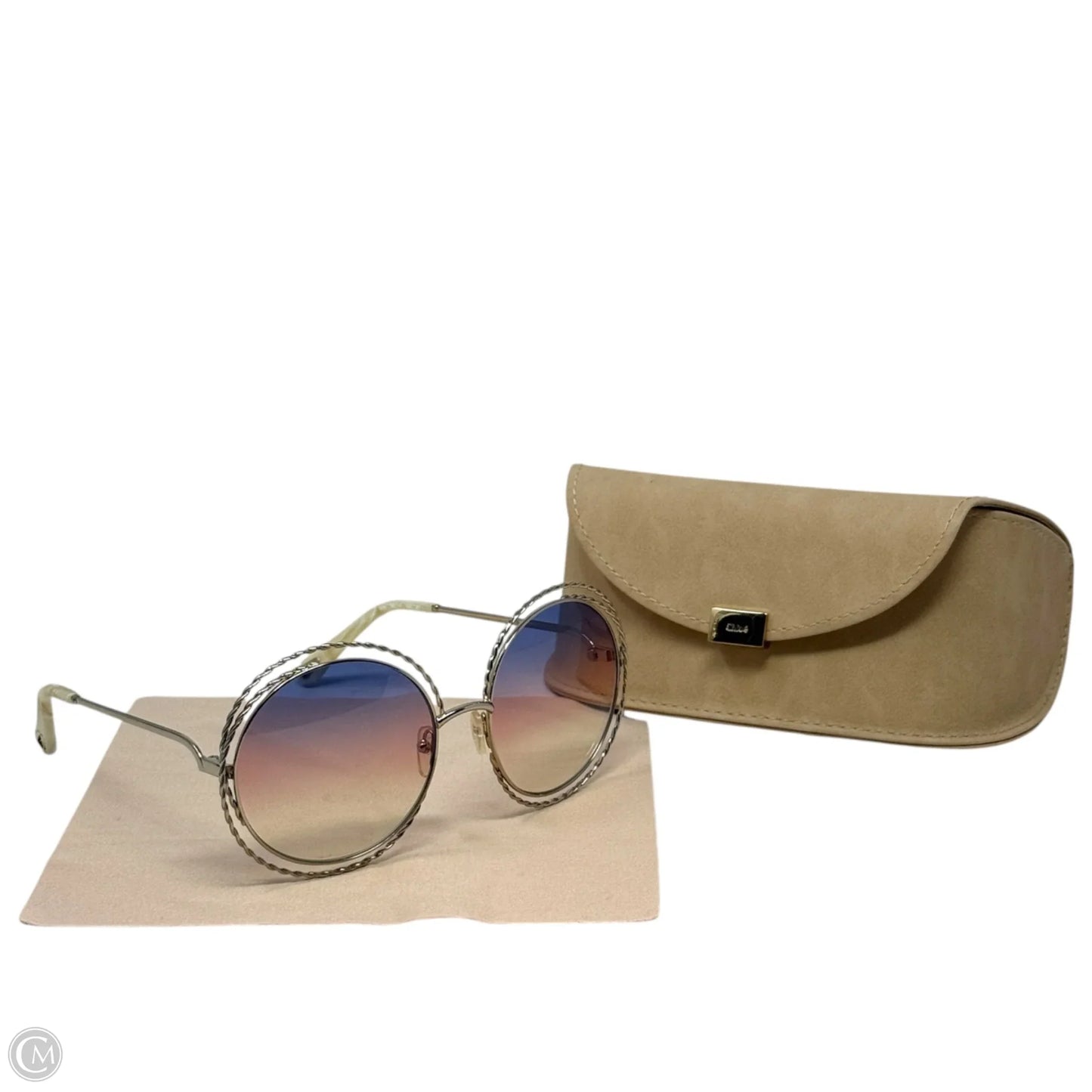 Carlina Twist CE114ST Sunglasses Luxury Designer By Chloe, Size: Large