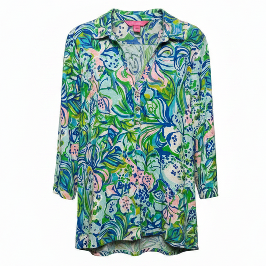 Top Long Sleeve Designer By Lilly Pulitzer In Multi-colored, Size: L