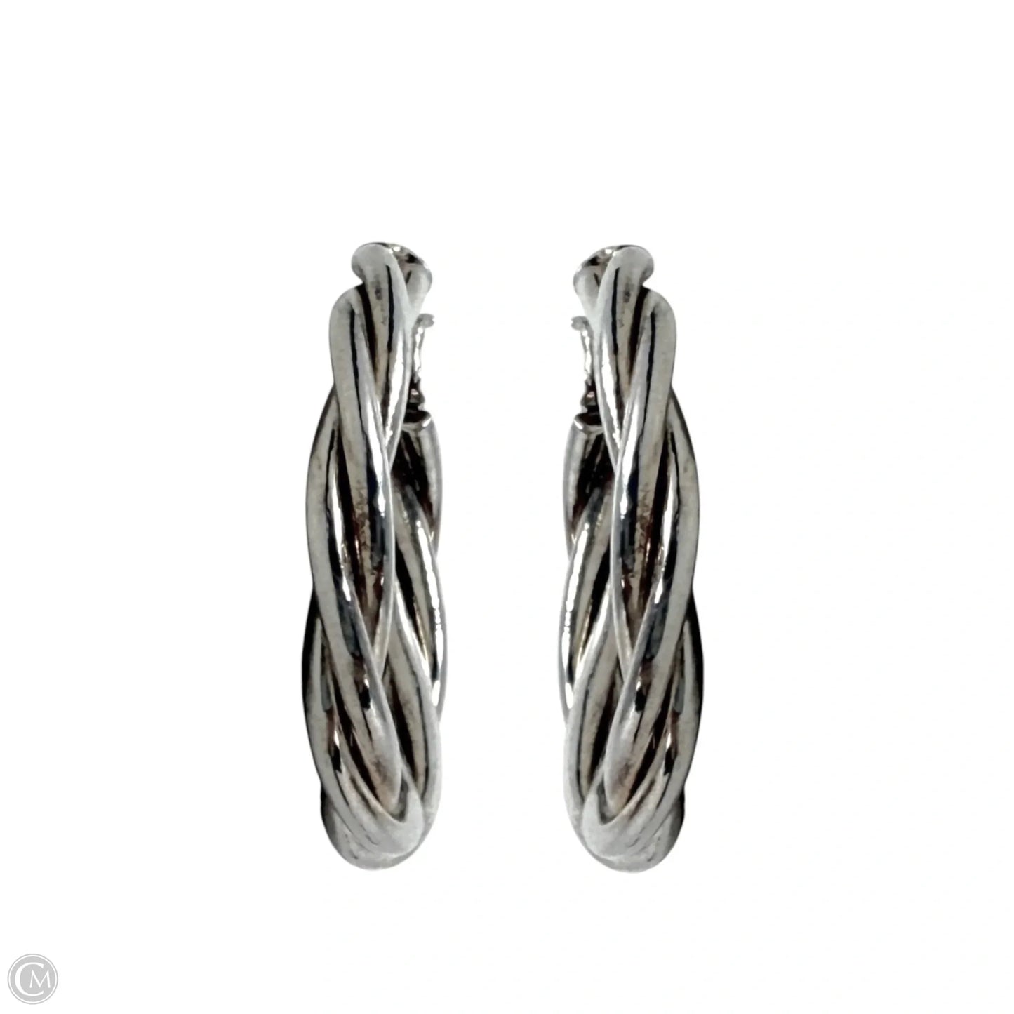 Sterling Silver Twisted Hoop Earrings