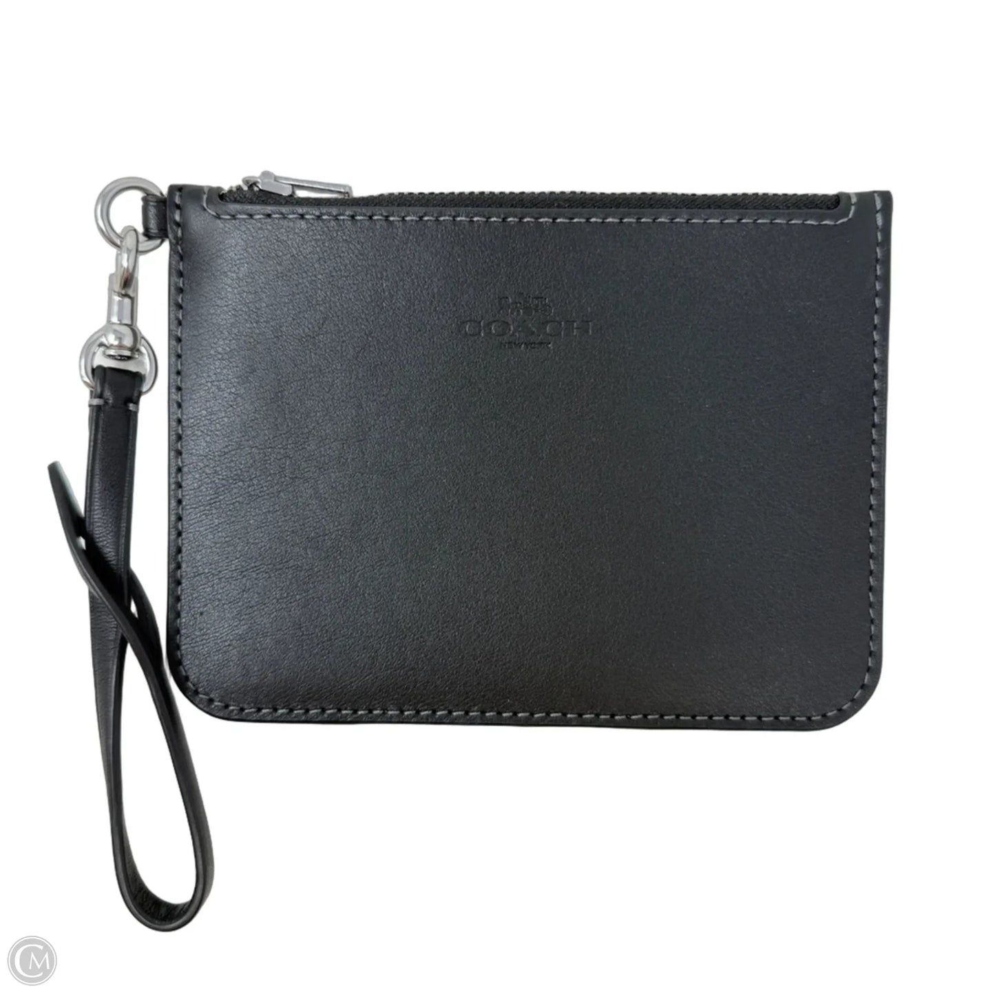 Leather Wristlet Pouch Designer By Coach, Size: Small