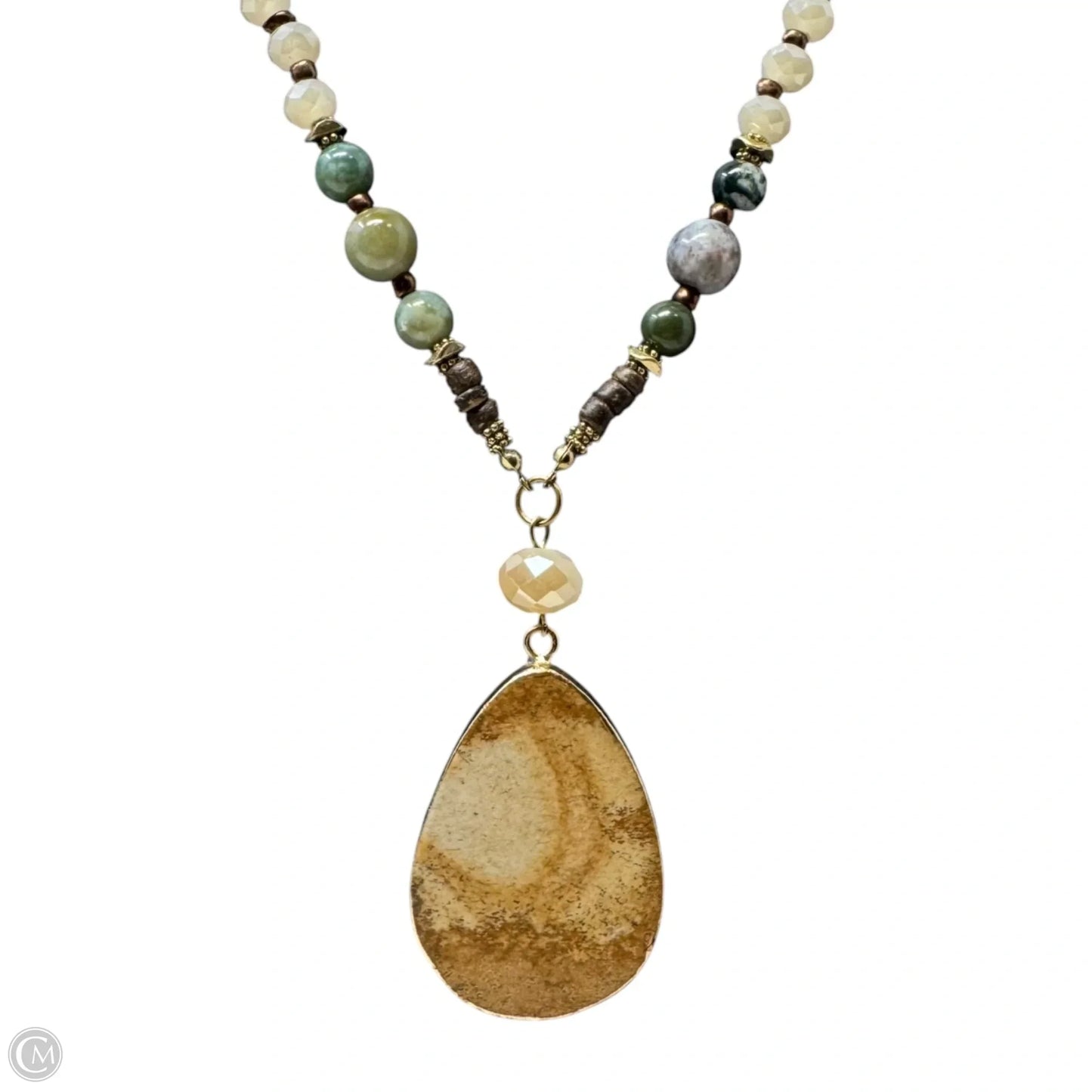 Stone Pendant Beaded Necklace