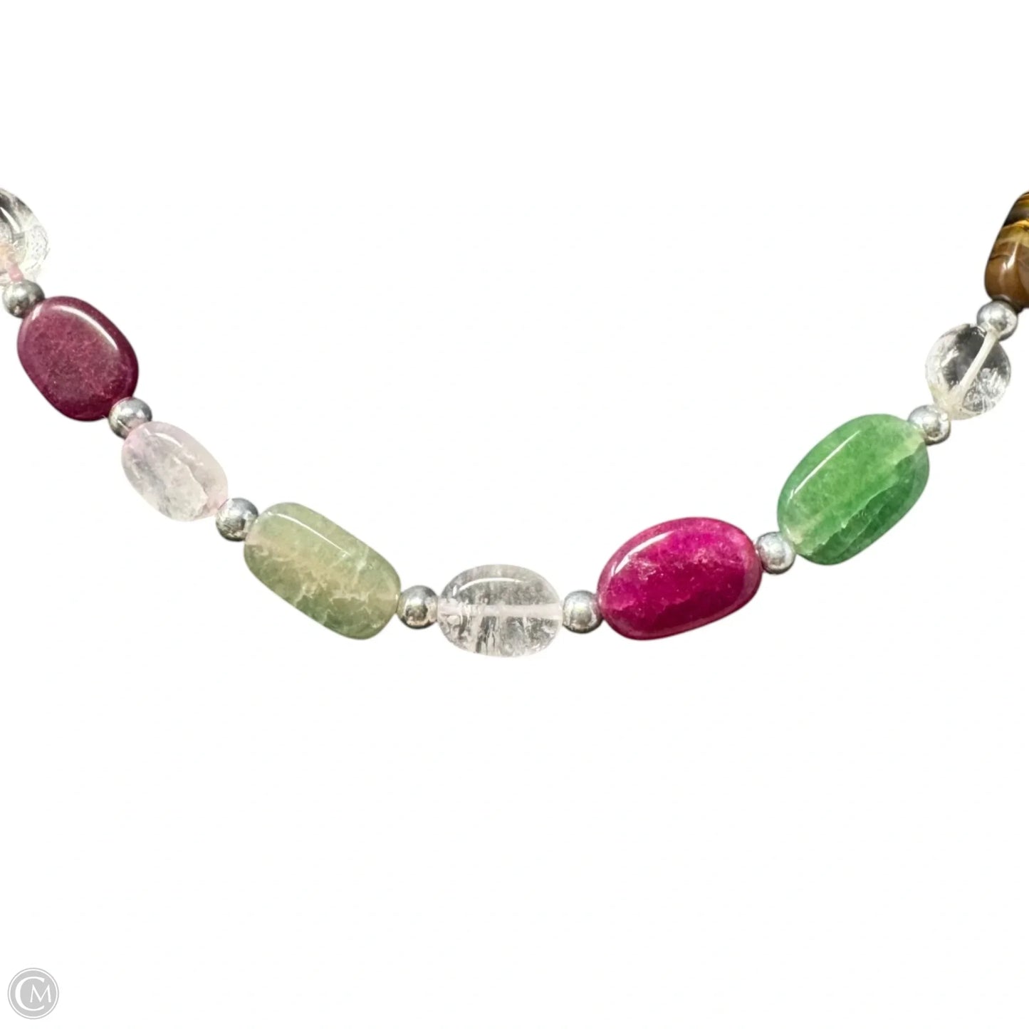 Multicolor Stone Beaded Necklace with Screw Clasp