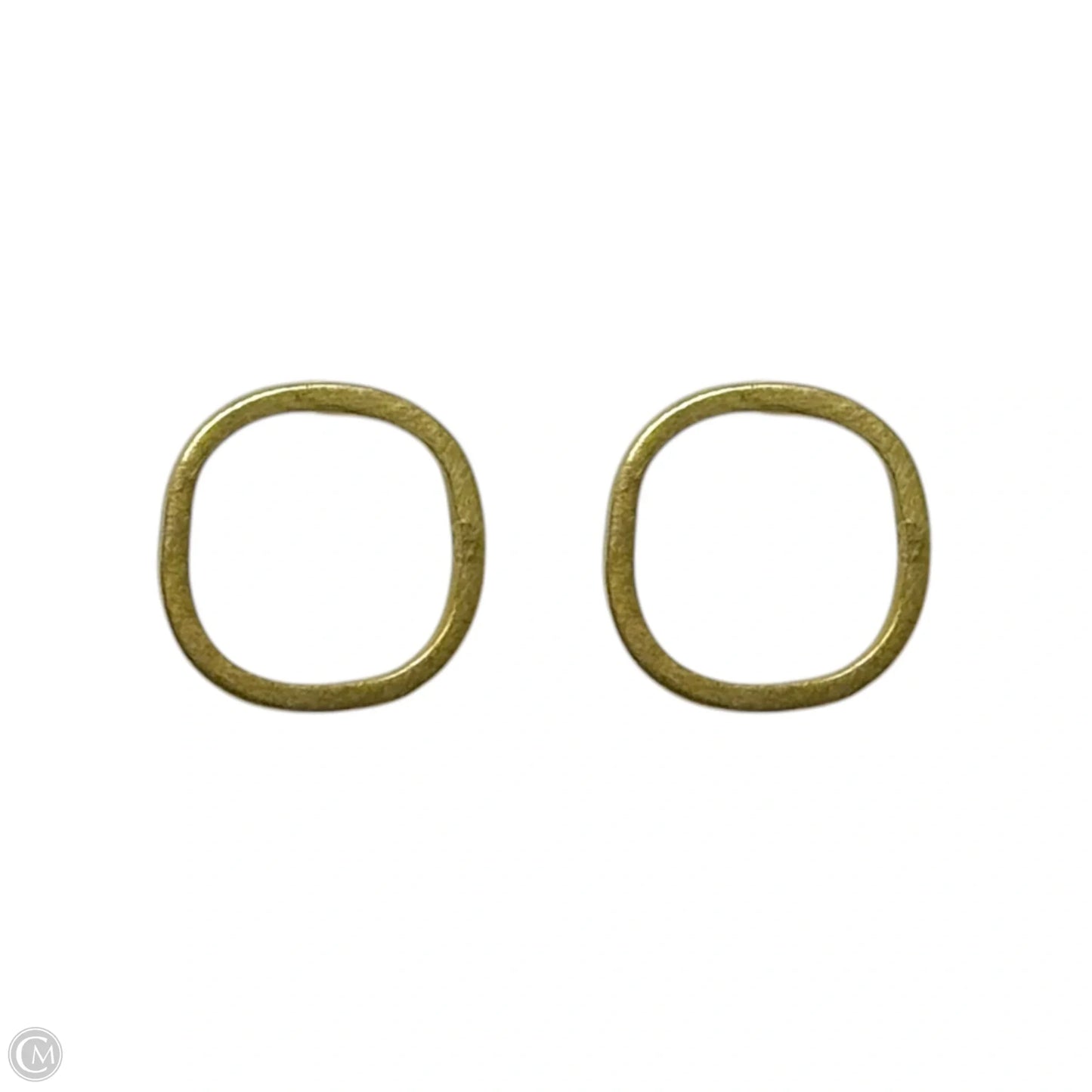 Gold Tone Circle Stud Earrings Sterling Silver