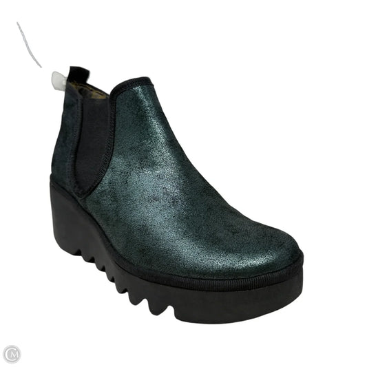 Byne Wedge Chelsea Boots By Fly London In Green, Size: 7.5