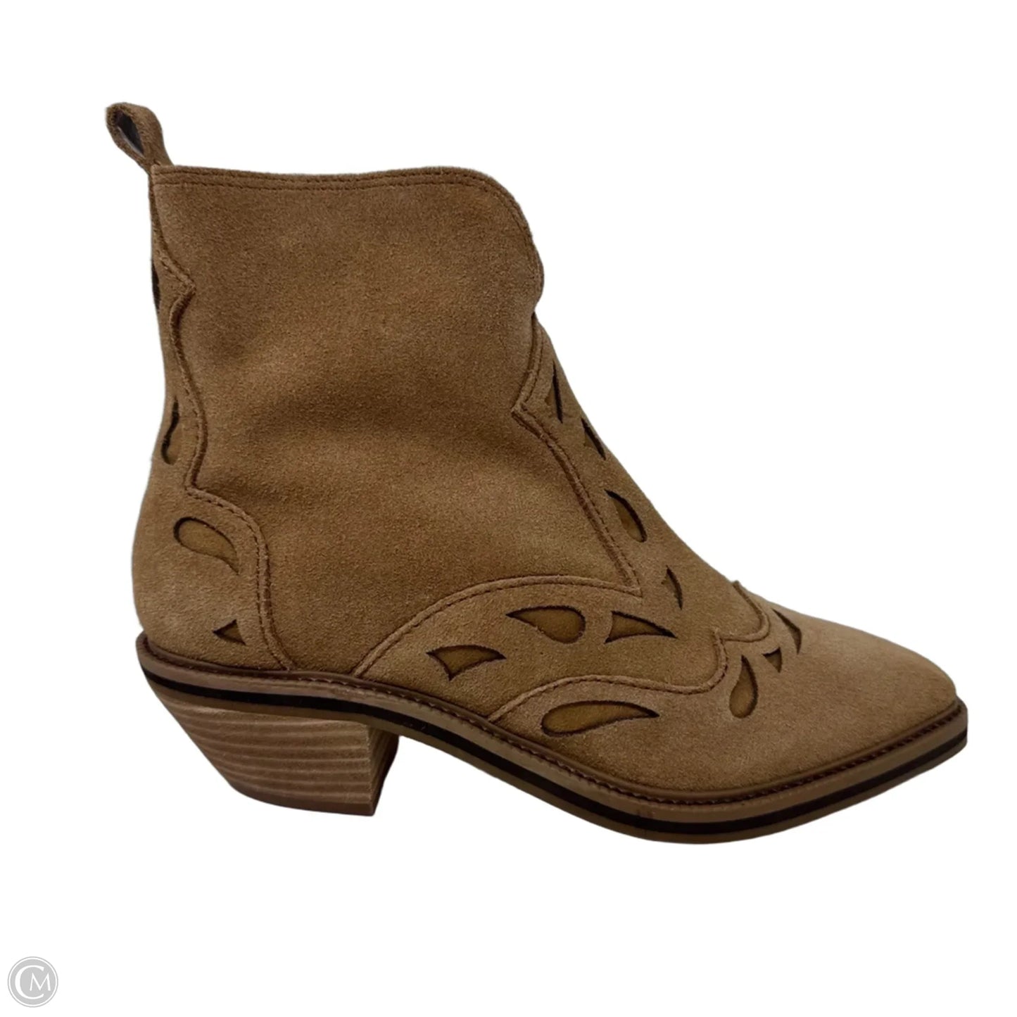 Cliff Suede Boots Ankle Heels By Kelsi Dagger In Tan, Size: 7
