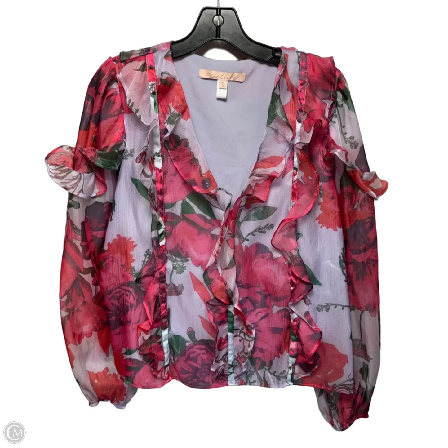 Top Long Sleeve By Hutch In Floral Print, Size: S
