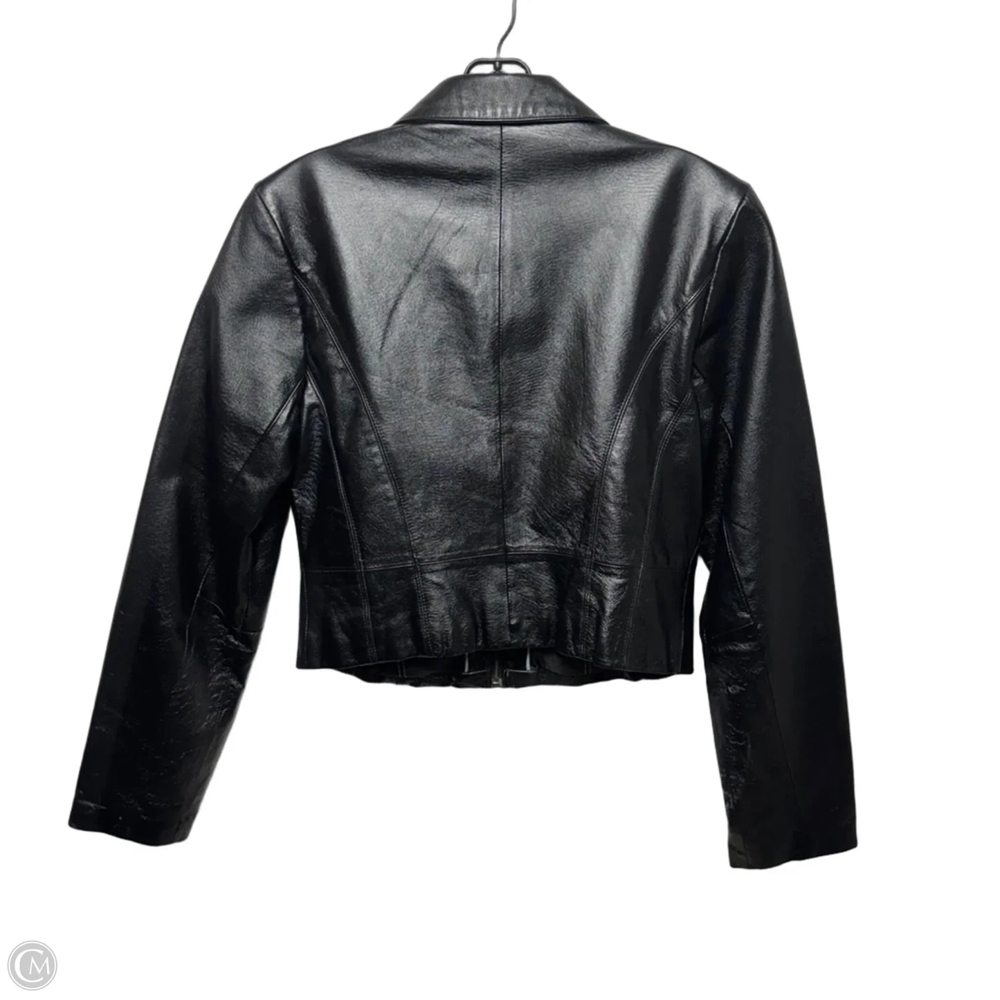 Jacket Moto Leather By Wilsons Leather In Black, Size: S